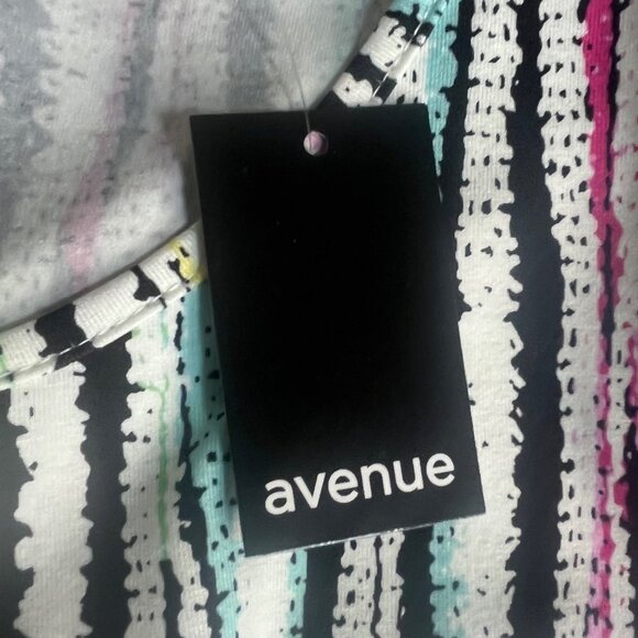 Avenue Flut Sleeve Shirt Blouse Womens 30/32 Spirit Stripe Print New - Picture 9 of 9